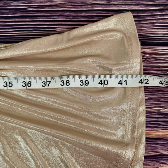 SHORE Elegant Shimmering Gold Maxi Riley Skirt Holiday party Christmas New Years - Picture 5 of 6
